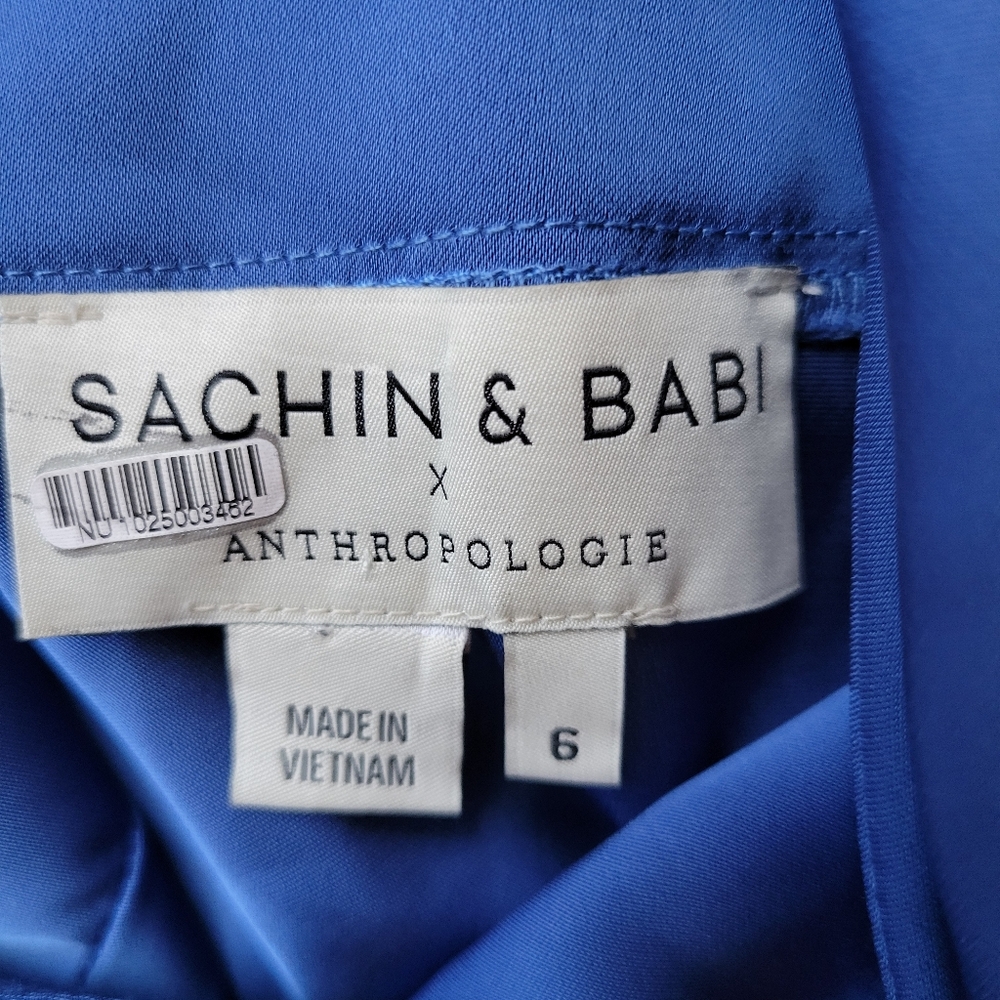 Anthropologie Sachin + Babi Royal Blue Midi Dress Size 6 - Picture 2 of 7